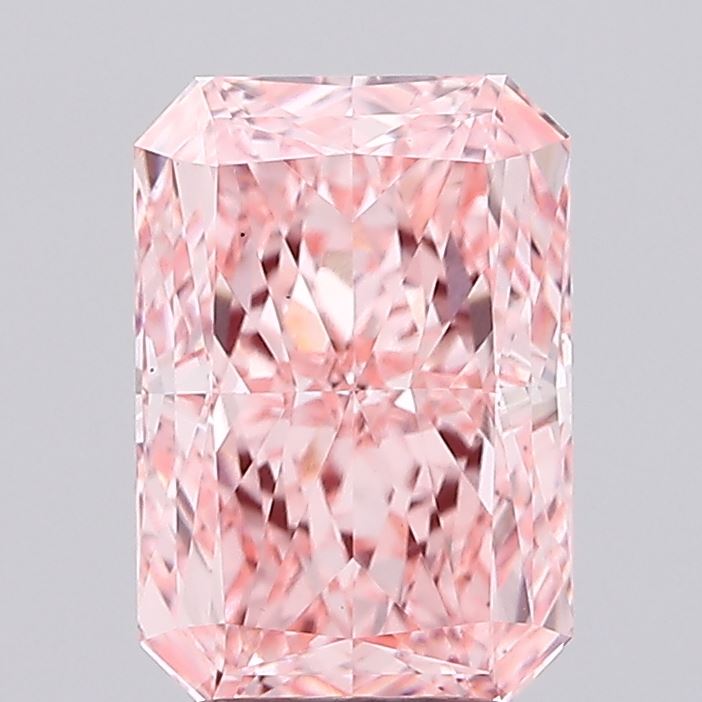 2.74ct Radiant FANCY VIVID PINK VS1 Lab Created Diamond