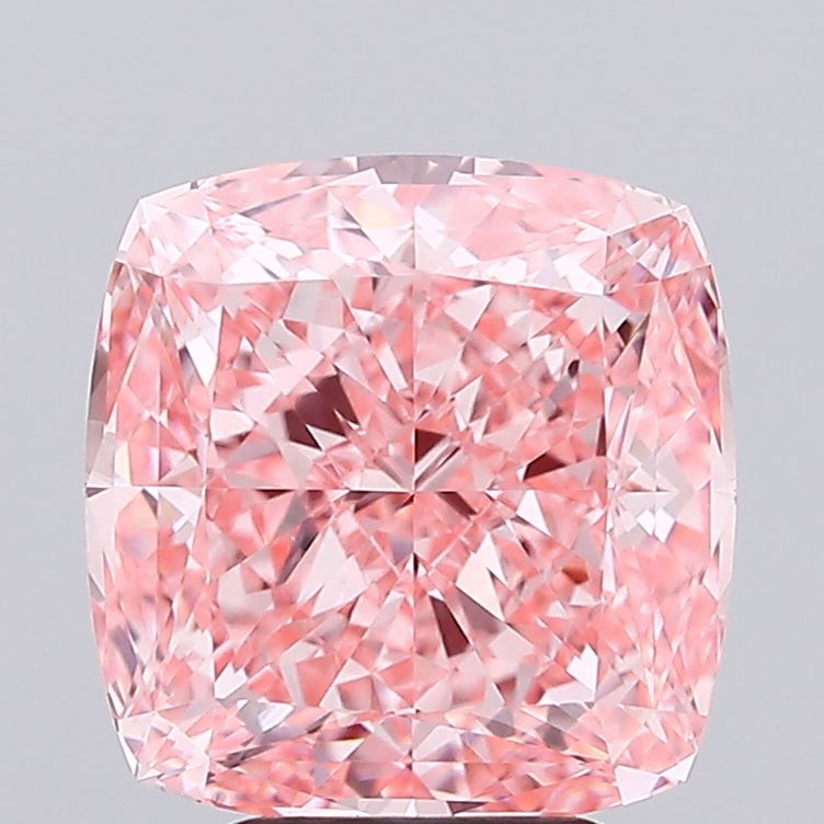 5.01ct Cushion FANCY VIVID PINK VVS2 Lab Created Diamond