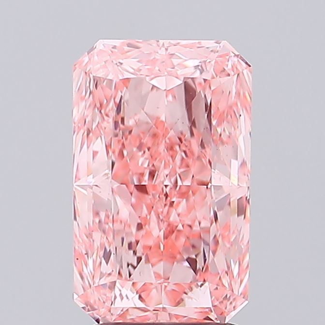 3.02ct Radiant FANCY VIVID PINK VS2 Lab Created Diamond