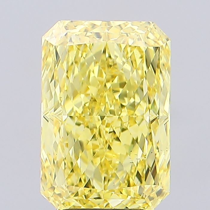 3.77ct Radiant FANCY VIVID YELLOW VS1 Lab Created Diamond