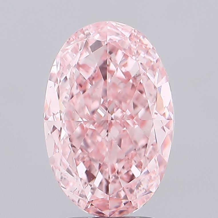 4.92ct Oval FANCY VIVID PINK VS2 Lab Created Diamond