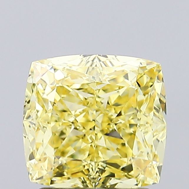 1.88ct Cushion FANCY INTENSE YELLOW VS1 Lab Created Diamond