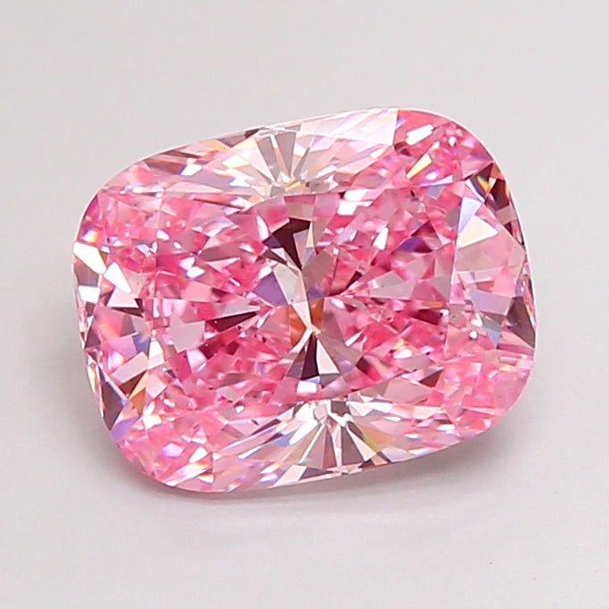 3.03ct Cushion FANCY VIVID PINK VS2 Lab Created Diamond