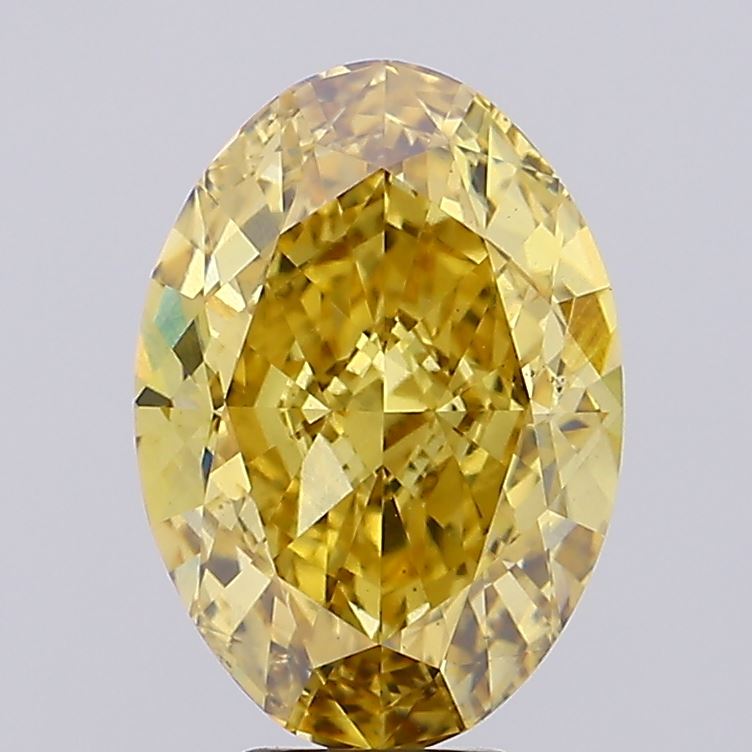 8ct Oval FANCY VIVID BROWNISH YELLOW VS2 Lab Created Diamond