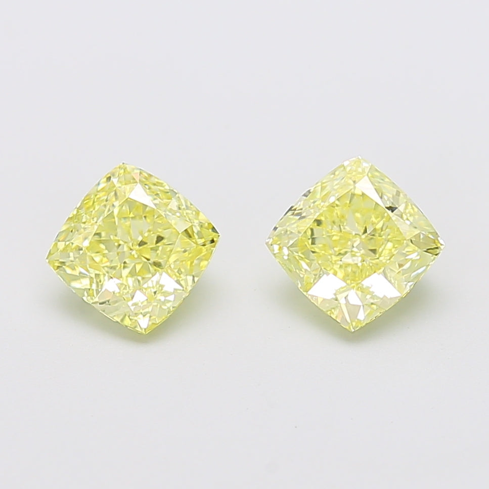 1.23ct Cushion FANCY YELLOW VS1 Lab Created Diamond