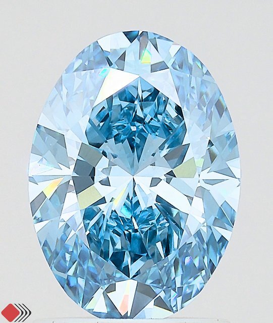 1.65ct Oval FANCY VIVID BLUE VVS2 Lab Created Diamond