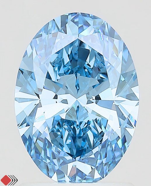 1.51ct Princess FANCY VIVID BLUE VS1 Lab Created Diamond