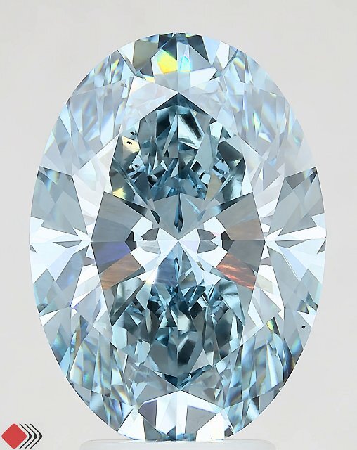 2.33ct Oval FANCY VIVID BLUE VS1 Lab Created Diamond