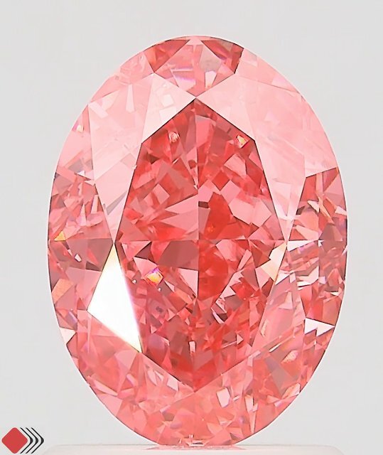 1.7ct Oval FANCY VIVID PINK VS1 Lab Created Diamond