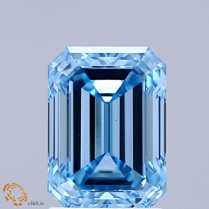 2.2ct Emerald FANCY VIVID BLUE VS1 Lab Created Diamond