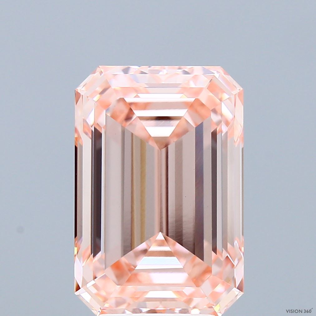 6.04ct Emerald FANCY INTENSE PINK VVS2 Lab Created Diamond