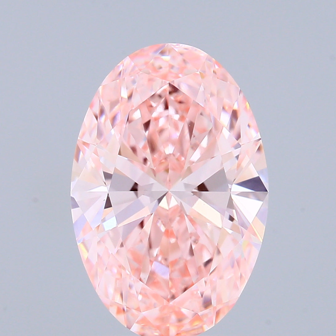 3ct Oval FANCY VIVID PINK VS2 Lab Created Diamond