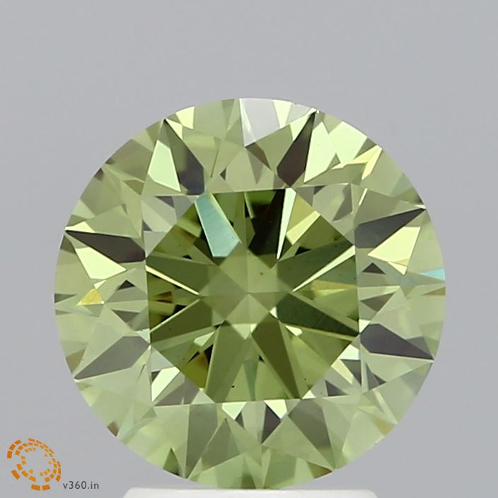 2.52ct Round FANCY VIVID GREEN VS1 Lab Created Diamond
