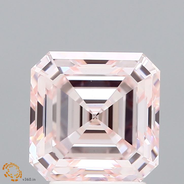 3.12ct Asscher FANCY LIGHT PINK VS1 Lab Created Diamond