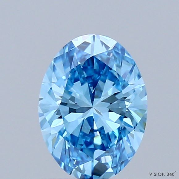 0.9ct Oval FANCY VIVID BLUE VVS1 Lab Created Diamond