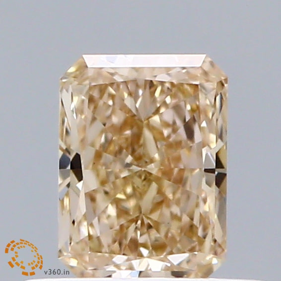 0.51ct Radiant LIGHT YELLOW BROWNISH VS1 Lab Created Diamond