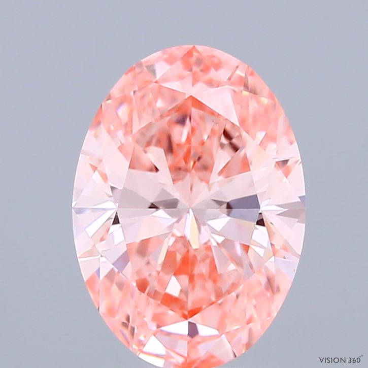 2.01ct Oval FANCY VIVID PINK VS1 Lab Created Diamond