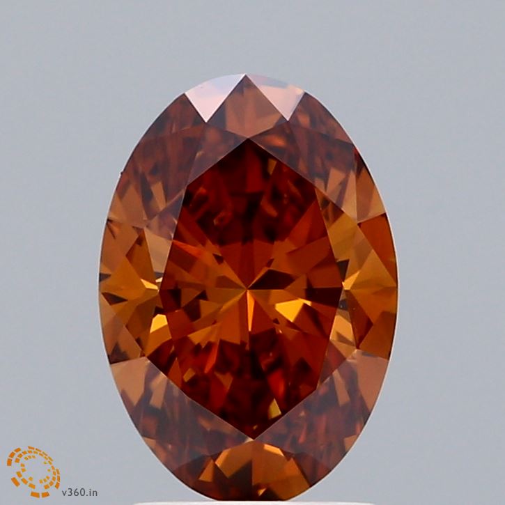 1.63ct Oval FANCY VIVID ORANGE VVS2 Lab Created Diamond
