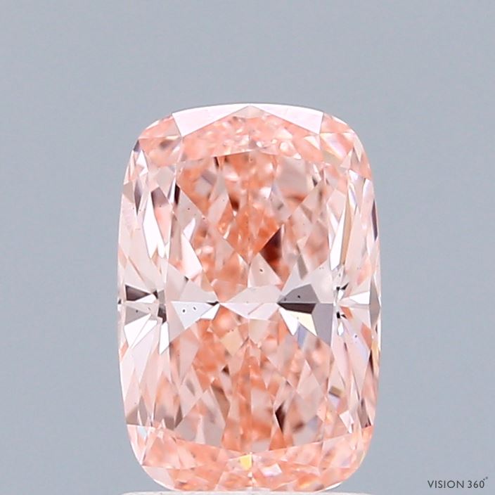 1.5ct Cushion FANCY VIVID PINK VS2 Lab Created Diamond