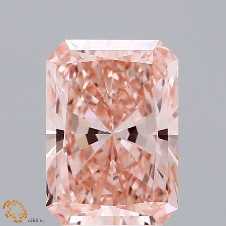 2.22ct Radiant FANCY VIVID PINK VS1 Lab Created Diamond