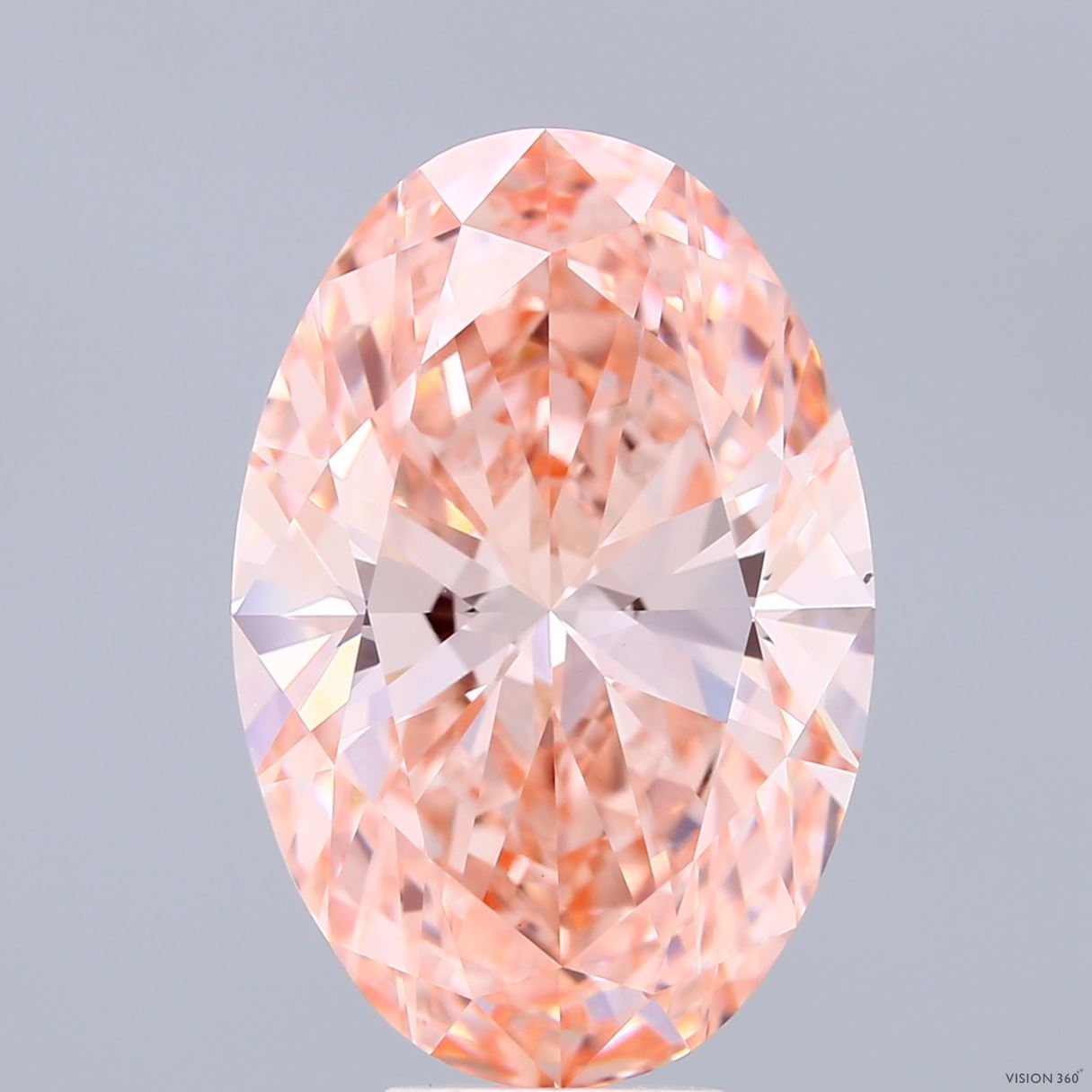 8.01ct Oval FANCY VIVID PINK VS1 Lab Created Diamond