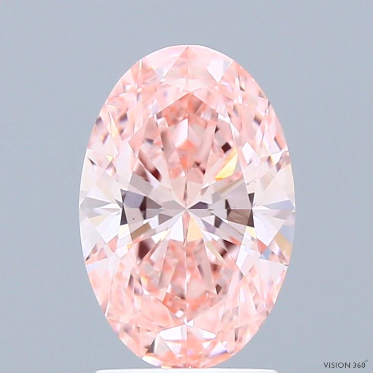 1.67ct Oval FANCY VIVID PINK VS1 Lab Created Diamond