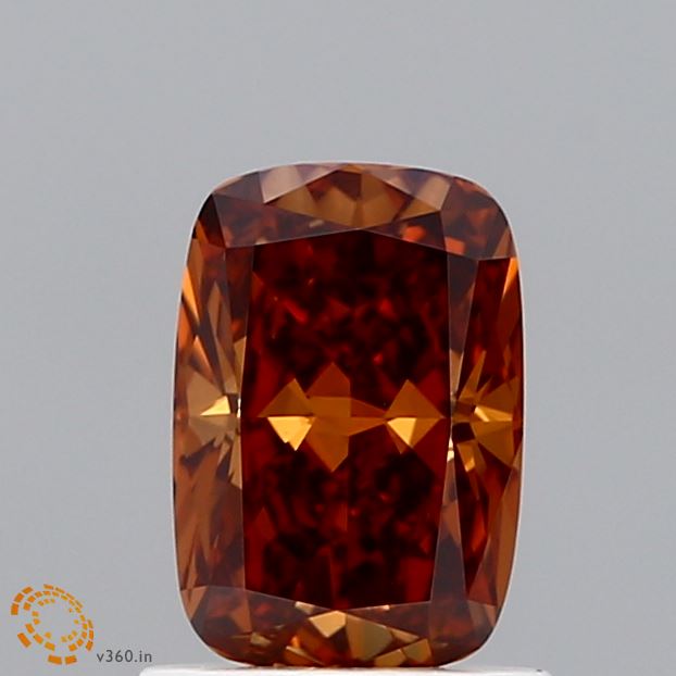 1.06ct Cushion FANCY VIVID GREEN BROWNISH VS1 Lab Created Diamond