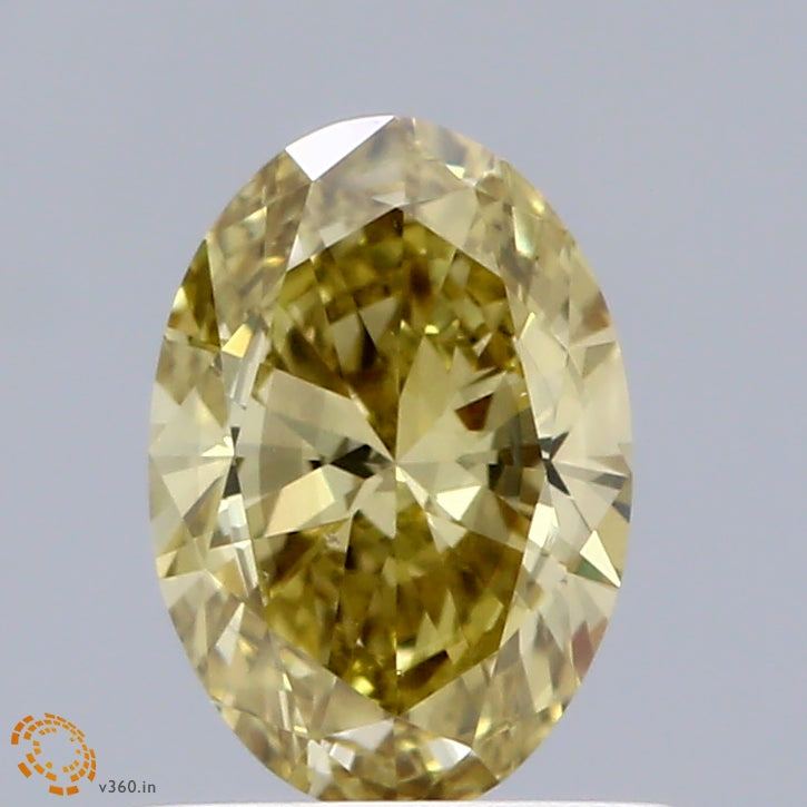 0.78ct Oval FANCY VIVID YELLOW VS2 Lab Created Diamond