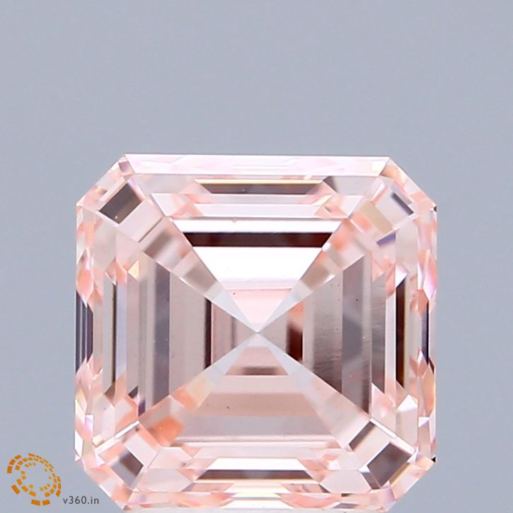 3.1ct Asscher FANCY INTENSE PINK VS1 Lab Created Diamond