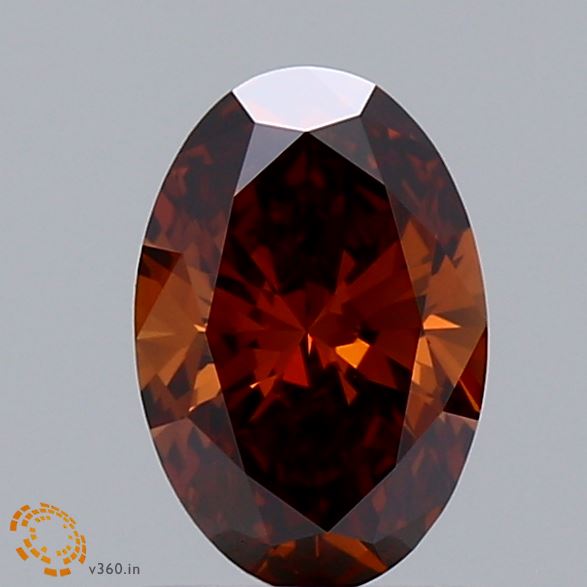 1.01ct Oval FANCY DEEP ORANGE BROWN VVS2 Lab Created Diamond