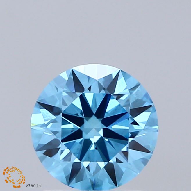 1.39ct Round FANCY VIVID BLUE VS1 Lab Created Diamond