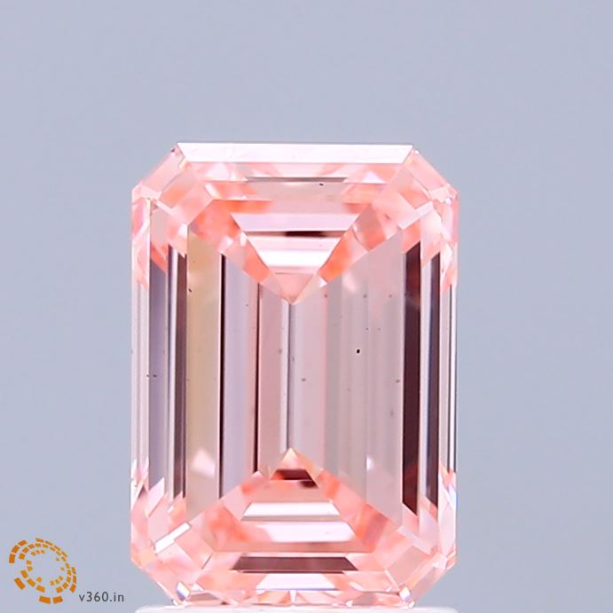 2.06ct Emerald FANCY VIVID PINK VS1 Lab Created Diamond