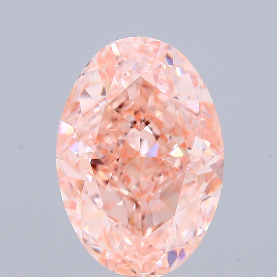 3.12ct Oval FANCY INTENSE PINK VS1 Lab Created Diamond