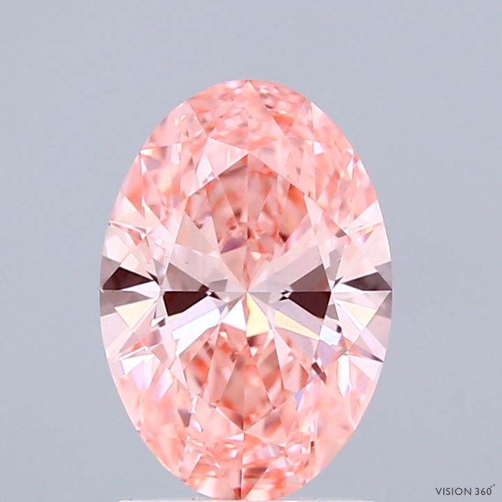 1.51ct Oval FANCY VIVID PINK VS1 Lab Created Diamond