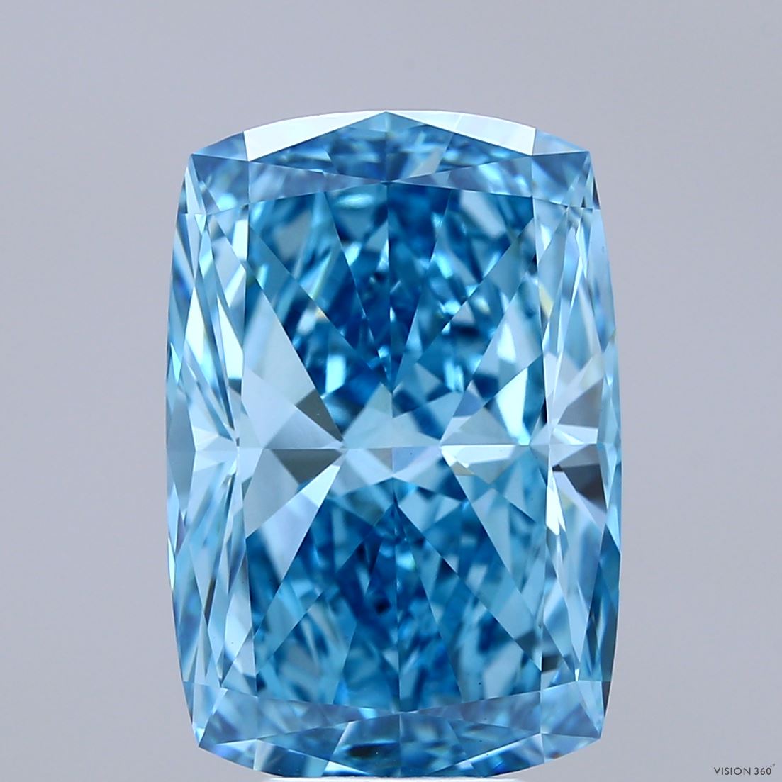 8.14ct Cushion FANCY VIVID BLUE VVS2 Lab Created Diamond