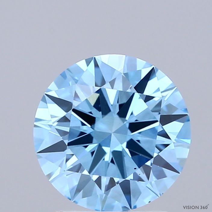 2ct Round FANCY VIVID BLUE VS2 Lab Created Diamond