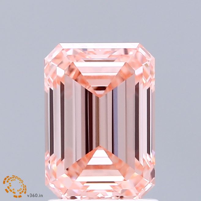 1.93ct Emerald FANCY VIVID PINK VS1 Lab Created Diamond