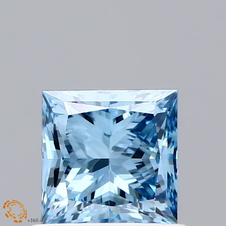 0.9ct Princess FANCY VIVID BLUE VS1 Lab Created Diamond