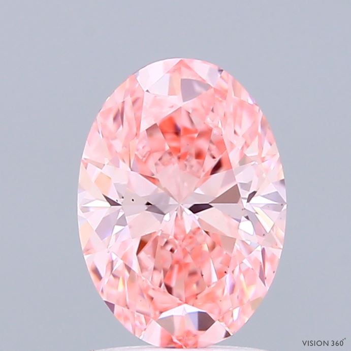 1.5ct Oval FANCY VIVID PINK VS1 Lab Created Diamond