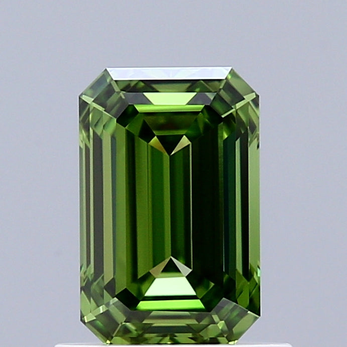 1.01ct Emerald FANCY VIVID GREEN VVS2 Lab Created Diamond