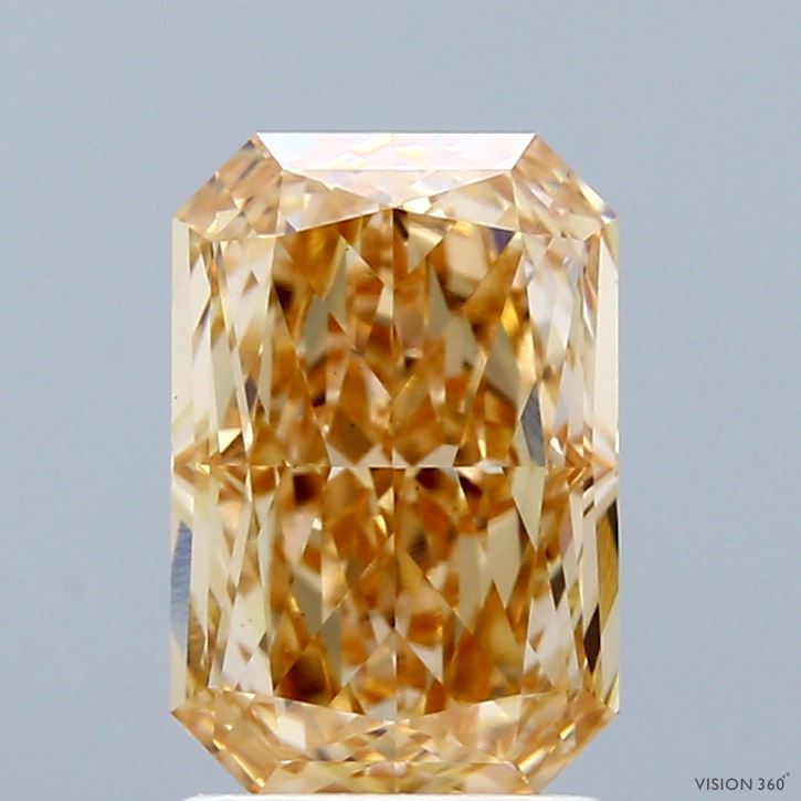 2.51ct Radiant FANCY YELLOW VS1 Lab Created Diamond