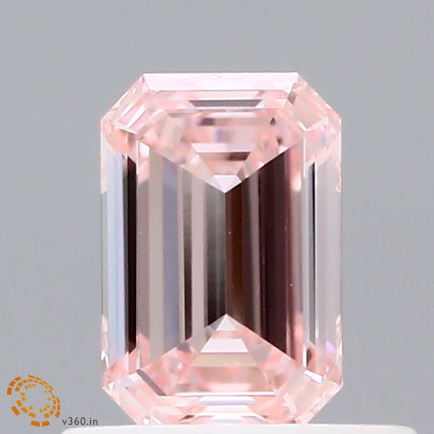 0.6ct Emerald FANCY INTENSE PINK VVS2 Lab Created Diamond