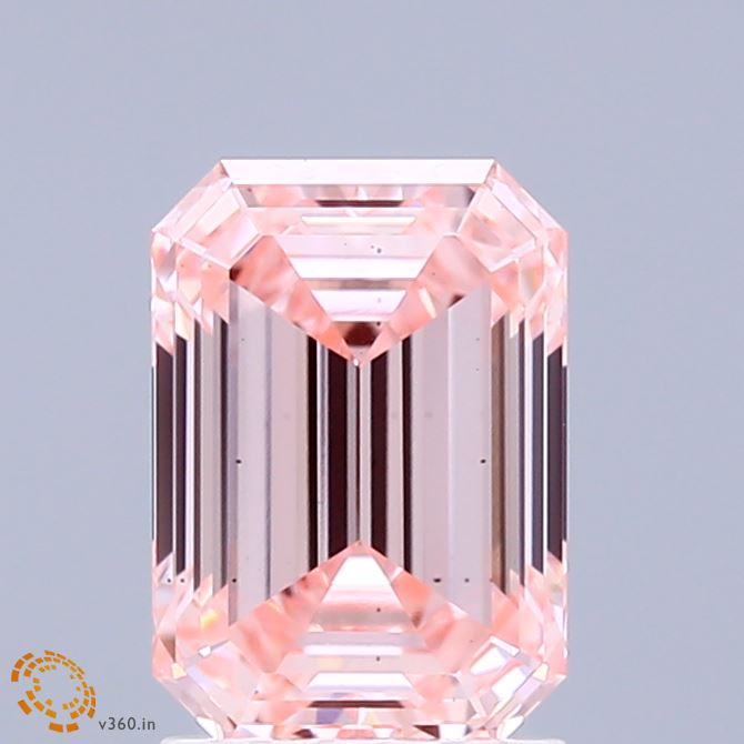 2.03ct Emerald FANCY INTENSE PINK VS2 Lab Created Diamond