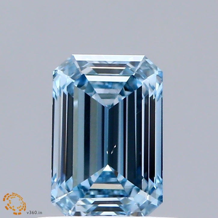 0.81ct Emerald FANCY INTENSE BLUE VS1 Lab Created Diamond