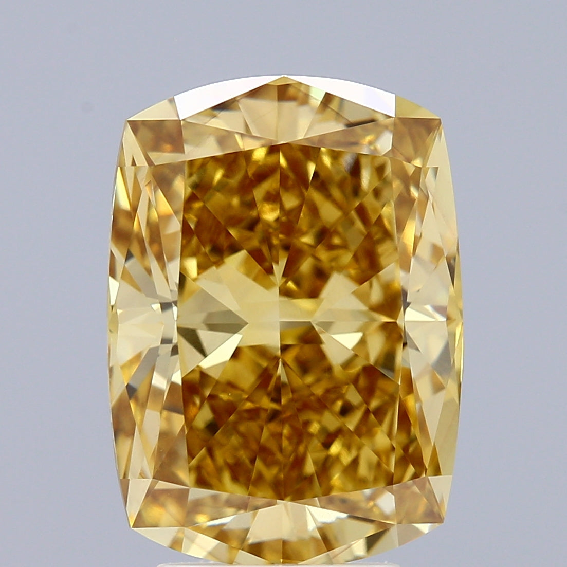 5.08ct Cushion FANCY INTENSE YELLOW VS1 Lab Created Diamond