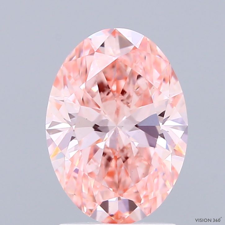 2.01ct Oval FANCY VIVID PINK VS1 Lab Created Diamond
