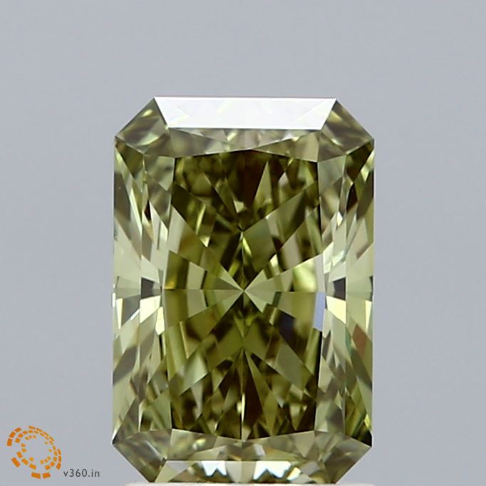 1.63ct Radiant FANCY INTENSE GREEN VVS2 Lab Created Diamond