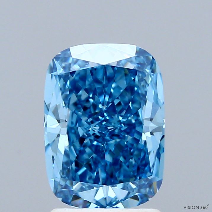 2.01ct Cushion FANCY VIVID BLUE VVS2 Lab Created Diamond