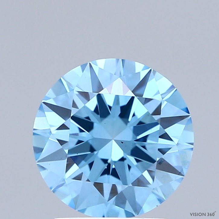 1.93ct Round FANCY VIVID BLUE VS2 Lab Created Diamond