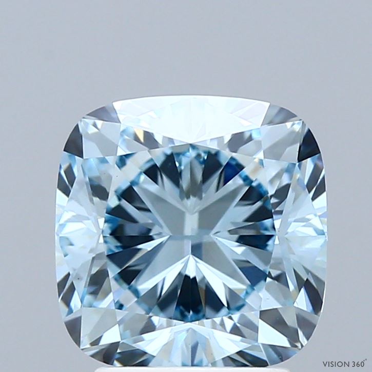 3.03ct Cushion FANCY INTENSE BLUE VS1 Lab Created Diamond